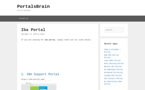 Iba - Iba Support Portal - PortalsBrain - Portal Database