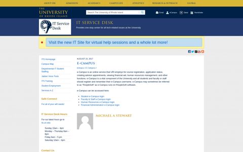 e-Campus - The University of Rhode Island