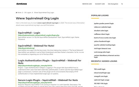 Www Squirrelmail Org Login ❤️ One Click Access - iLoveLogin