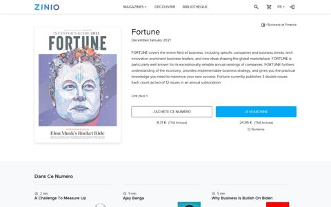 Fortune subscription - Zinio