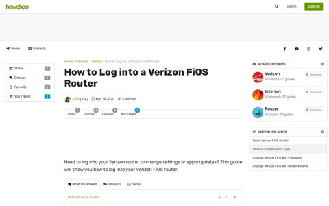 How to Log into a Verizon FiOS Router - Howchoo