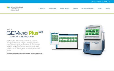 GEMweb Plus 500 | Instrumentation Laboratory Worldwide