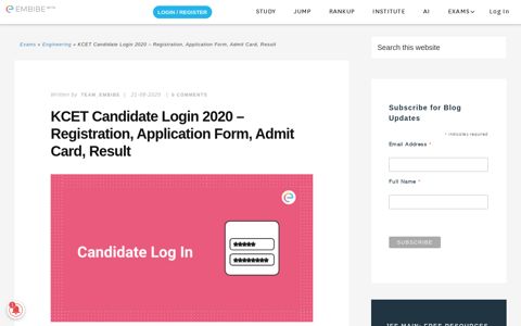 KCET Candidate Login 2020 - Registration, Application Form ...