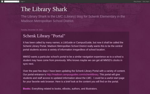 Schenk Library "Portal" - The Library Shark
