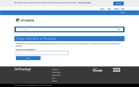 Forgot Username or Password | Humber College | Academic ...