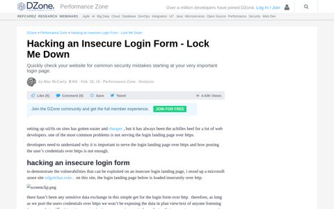 Hacking an Insecure Login Form - Lock Me Down - DZone ...