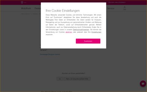 Homepage-Designer starten | Telekom Hilfe