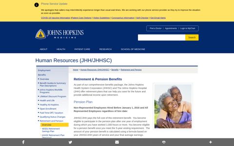 Retirement & Pension Benefits - Johns Hopkins Medicine