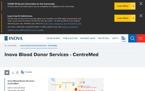 Inova Blood Donor Services - CentreMed | Inova