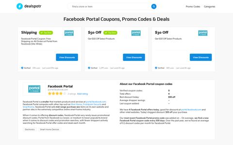 $50 Off Facebook Portal Coupons, Promo Codes | Dec 2020