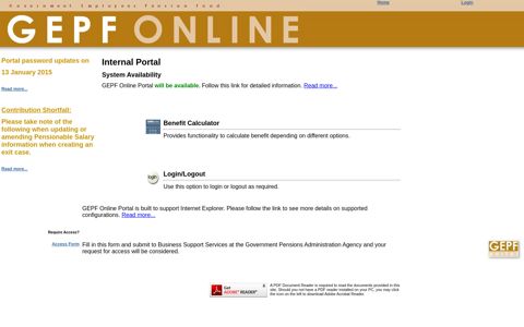 GPAA Portal - GEPF