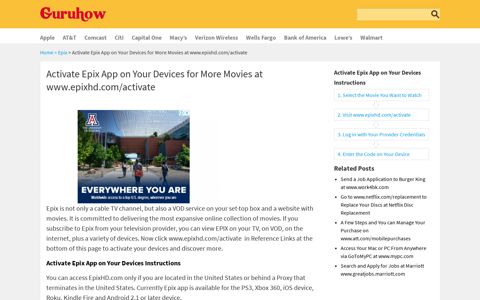 Activate Epix App on Your Devices for More Movies at www ...