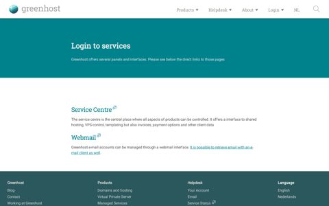 Login to services - Greenhost