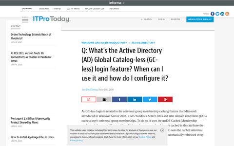 Q: What's the Active Directory (AD) Global Catalog-less (GC ...