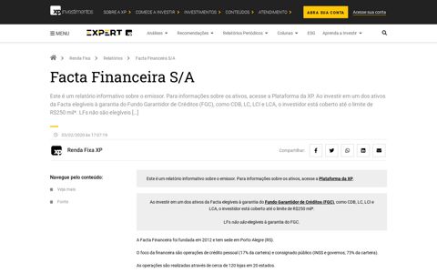 Facta Financeira S/A - Análises e Recomendações - XP ...