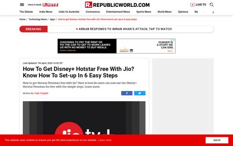How to get Disney+ Hotstar free with Jio? Know how to set-up ...