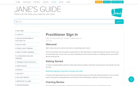 Practitioner Sign In | Jane App - Practice Management ...
