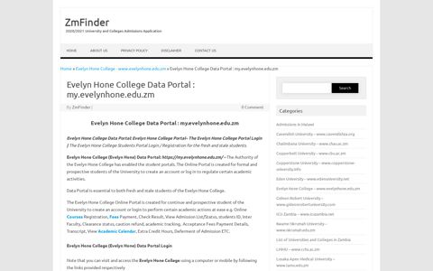 Evelyn Hone College Data Portal : my.evelynhone.edu.zm ...
