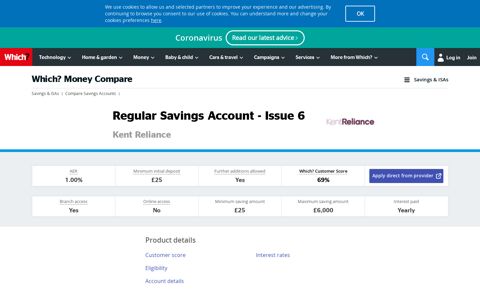 Kent Reliance Regular Savings Account - Issue 6 - Which?