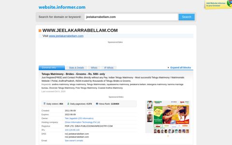jeelakarrabellam.com at WI. Telugu Matrimony - Brides ...