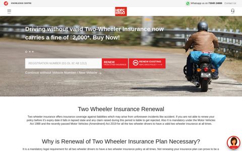 Two Wheeler Insurance Renewal - HDFC ERGO
