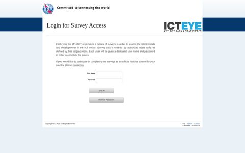 Login for Survey Access - ITU