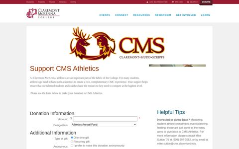Support CMS Athletics - Claremont McKenna College