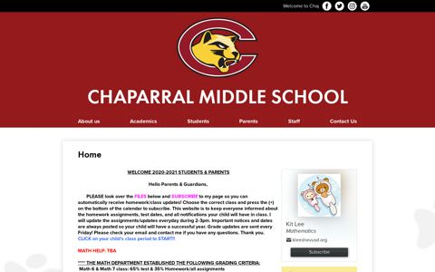 Home – Kit Lee – Chaparral Middle School