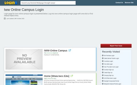 Iww Online Campus Login - Loginii.com