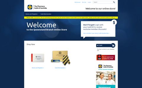 Online Store Home page - Pharmacy Guild of Australia