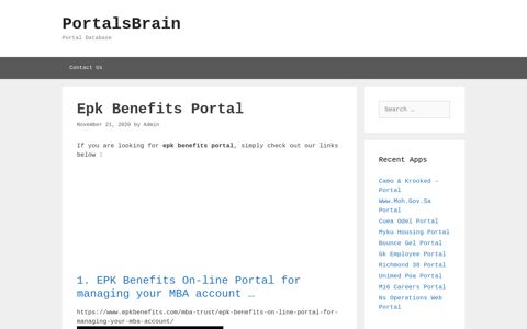 Epk Benefits - Epk Benefits On-Line Portal For Managing Your Mba ...