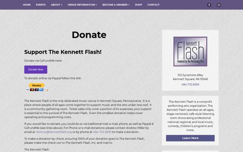 Donate - Kennett Flash : Kennett Flash