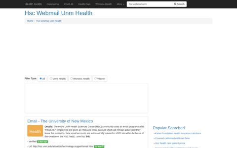 Hsc Webmail Unm Health - Health Golds