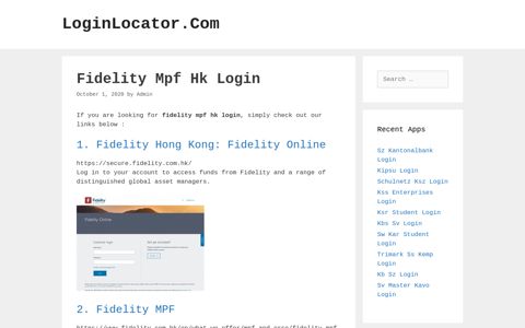 Fidelity Mpf Hk Login - LoginLocator.Com
