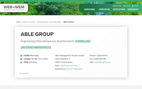 Able Group Engineering Unternehmen aus Gummersbach in ...