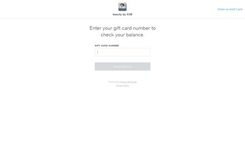 Check Balance | beauty by KVB Gift Cards - Square