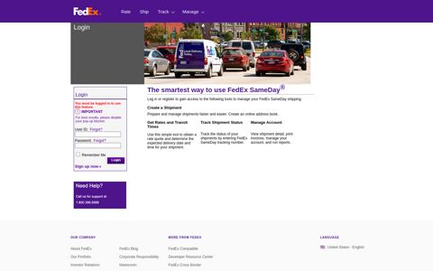 Login - FedEx SameDay