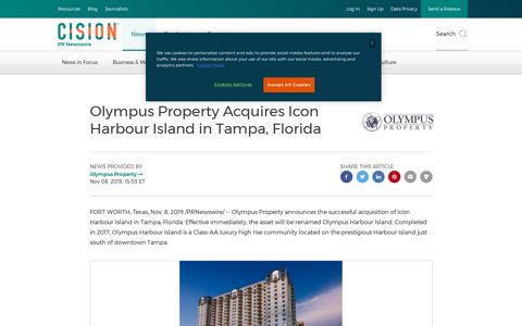 Olympus Property Acquires Icon Harbour Island in Tampa ...