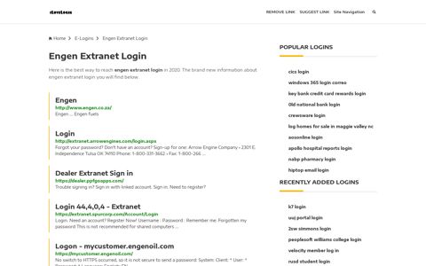 Engen Extranet Login ❤️ One Click Access - iLoveLogin