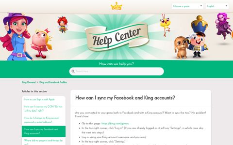 How can I sync my Facebook and King accounts? – King ...