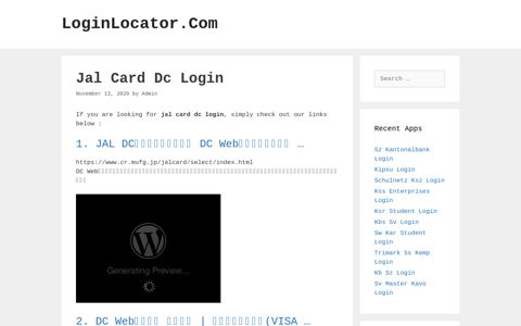 Jal Card Dc Login - LoginLocator.Com