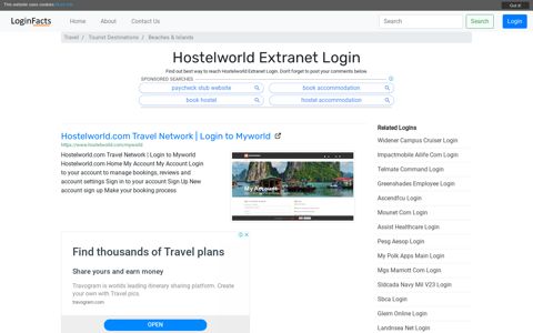 Hostelworld Extranet | Login to Myworld - LoginFacts