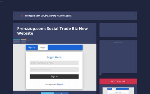 Frenzzup.com: Social Trade Biz New Website