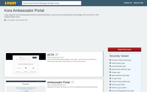Kora Ambassador Portal - Loginii.com