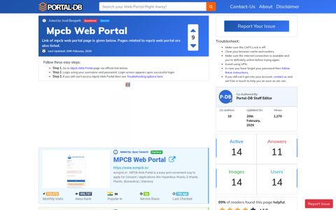 ecmpcb.in at WI. MPCB Web Portal