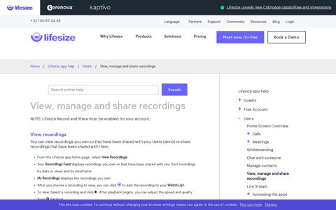 Manage & Share Your Recordings - Lifesize