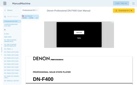 Denon Professional DN-F400 User Manual