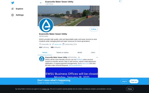 Evansville Water Sewer Utility (@EWSUtility) | Twitter