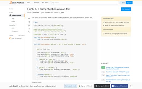 Huobi API authentication always fail - Stack Overflow