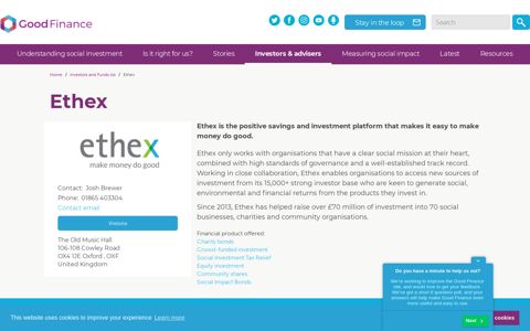 Ethex | Social Investment Advisors | Good Finance